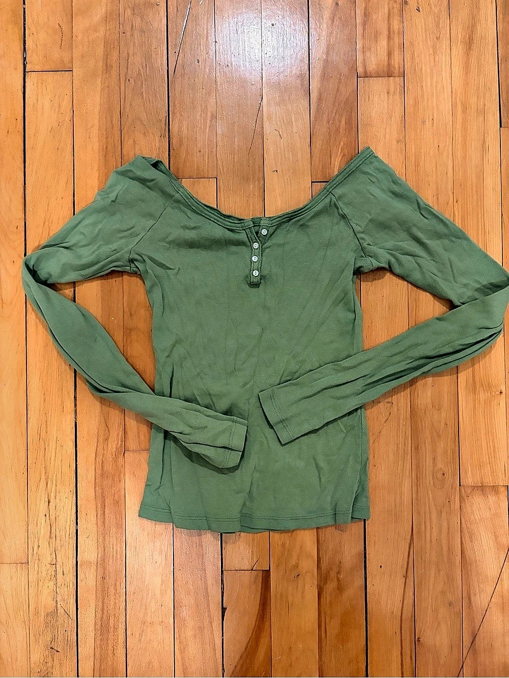 Brandy Melville Sage Green Off Shoulder Top